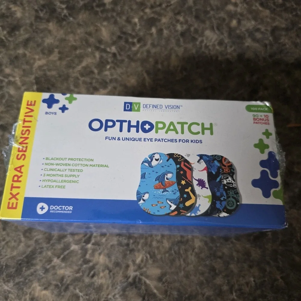 Opthopatch Eye Patches for Kids-Extra Sensitive Adhesive- Boys' Design  100CtNEW